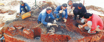 Image: The Middleburgh bastion being excavated."