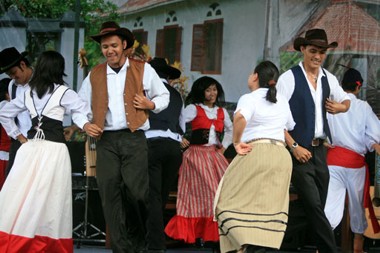 Image: Example of Tugu culture: Boys and girls perform a traditional Portuguese dance at the backyard of the Tugu Church in North Jakarta on Saturday. Portuguese descendants in Tugu area held an annual event called Kampoeng Toegoe Festival that day to keep their traditional heritage alive."