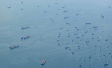 Image: The 'ghost fleet' near Singapore. The world's ship owners and government economists would prefer you not to see this symbol of the depths of the plague still crippling the world's economies."